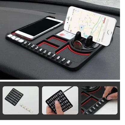 HSR Silicone Dashboard Mobile Phone Holder with Parking Number Plate