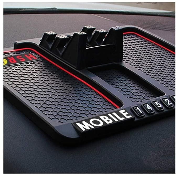 HSR Silicone Dashboard Mobile Phone Holder with Parking Number Plate